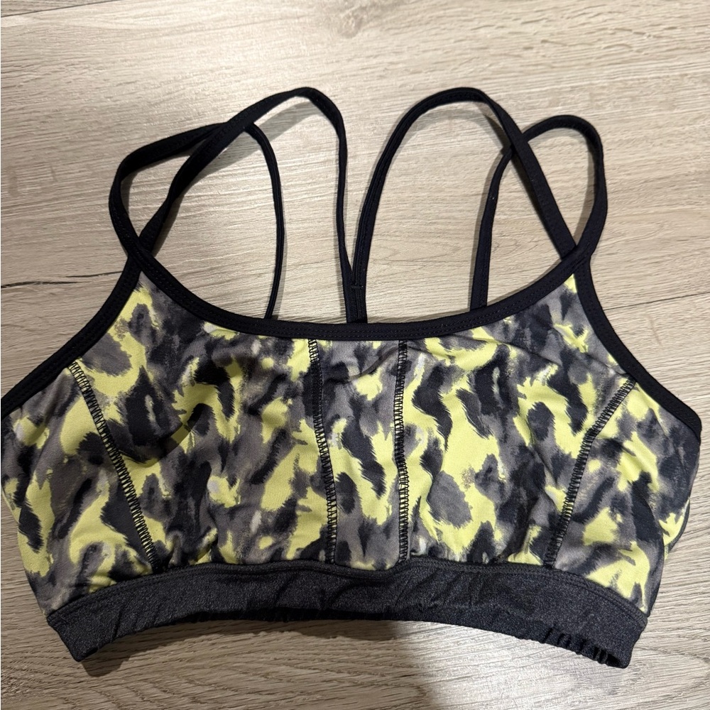 Kyodan Black and Yellow Patterned Sports Bra